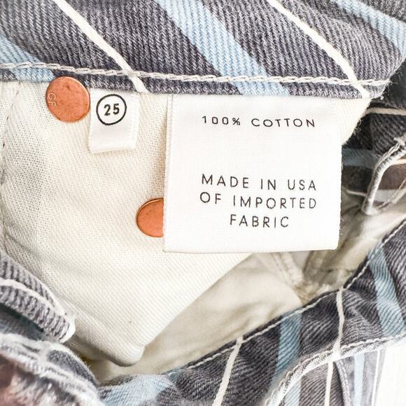 GRLFRND Karolina Taffy Skinny Striped Raw Hem Denim Jeans Size 25 - Picture 7 of 11